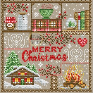 Christmas Sampler Cross Stitch Pattern: Modern Embroidery (PDF Download)