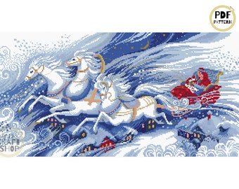 Christmas Memories Cross Stitch Pattern: Santa's Sleigh (PDF Download)