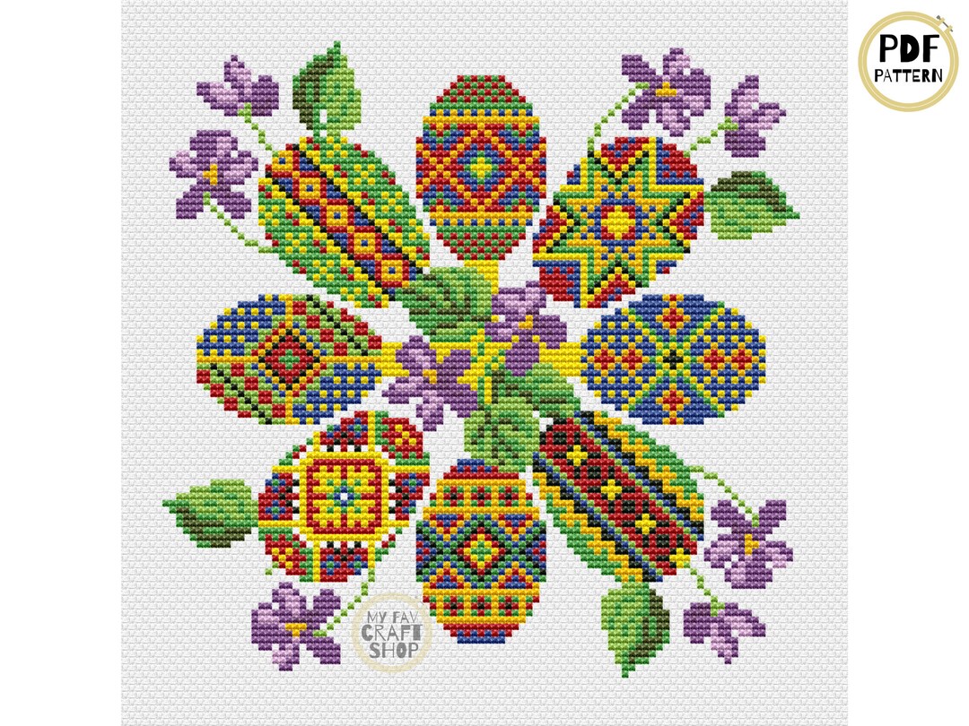 Ukrainian Easter Eggs Cross Stitch PDF. Instant Download. Etsy