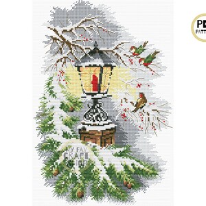 Christmas Lantern Cross Stitch PDF. Instant Download. Counted Cross Stitch Chart. Modern Cross Stitch. Christmas Embroidery. Needlepoint.