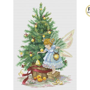 Christmas Fairy Cross Stitch PDF. Instant Download. Counted Cross Stitch Chart. Modern Cross Stitch. Christmas Embroidery. Needlepoint.