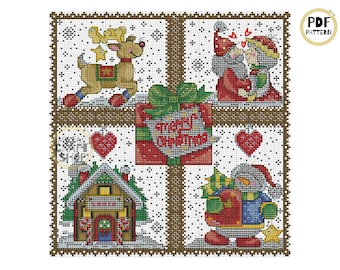 Christmas Sampler Cross Stitch Chart: Modern Embroidery (PDF Pattern)