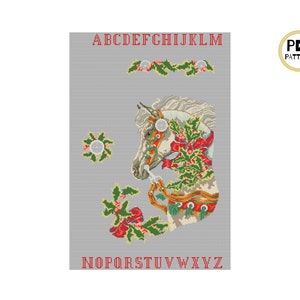Christmas Horse Cross Stitch PDF. Instant Download. Counted Cross Stitch Chart. Modern Cross Stitch. Christmas Embroidery. Needlepoint.