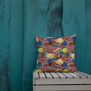 Marine Fish Pillow, Marine Fish Gift, Aquarist Pillow, Aquarist Gift, Aquarium Gift, Premium Pillow