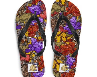 Little predator flip flops, Flip-Flops, frogfish, leaf fish, scorpionfish, stonefish, gift