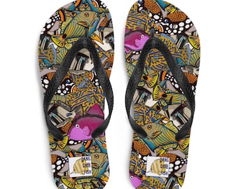 Triggerfish flip flops, Flip-Flops, triggerfish gift, aquarist flip flops