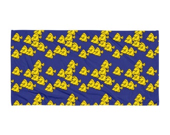 Yellow Tang Towel, Beach Towel, Aquarium Towel, Aquarist Towel, Aquaculture, Surgeonfish