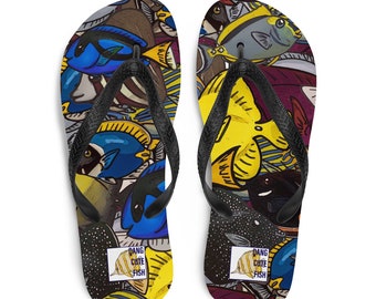 Tang flip flops, Flip-Flops, surgeonfish gift