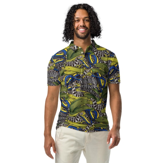 Slim Fit Eel Polo, Men’s slim fit polo, Moray eel, ribbon Eel, Aquarist Gift, Aquarium, Marine Biology
