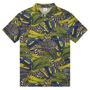 Slim Fit Eel Polo, Men’s slim fit polo, Moray eel, ribbon Eel, Aquarist Gift, Aquarium, Marine Biology
