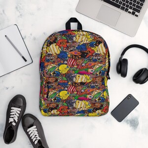 Marine fish Backpack, Saltwater Fish, Book bag, bag, Aquarist, Aquarium, gift for aquarist