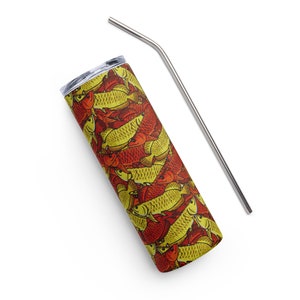Arowana tumbler, Stainless steel tumbler, arowana gift, travel mug, coffee cup