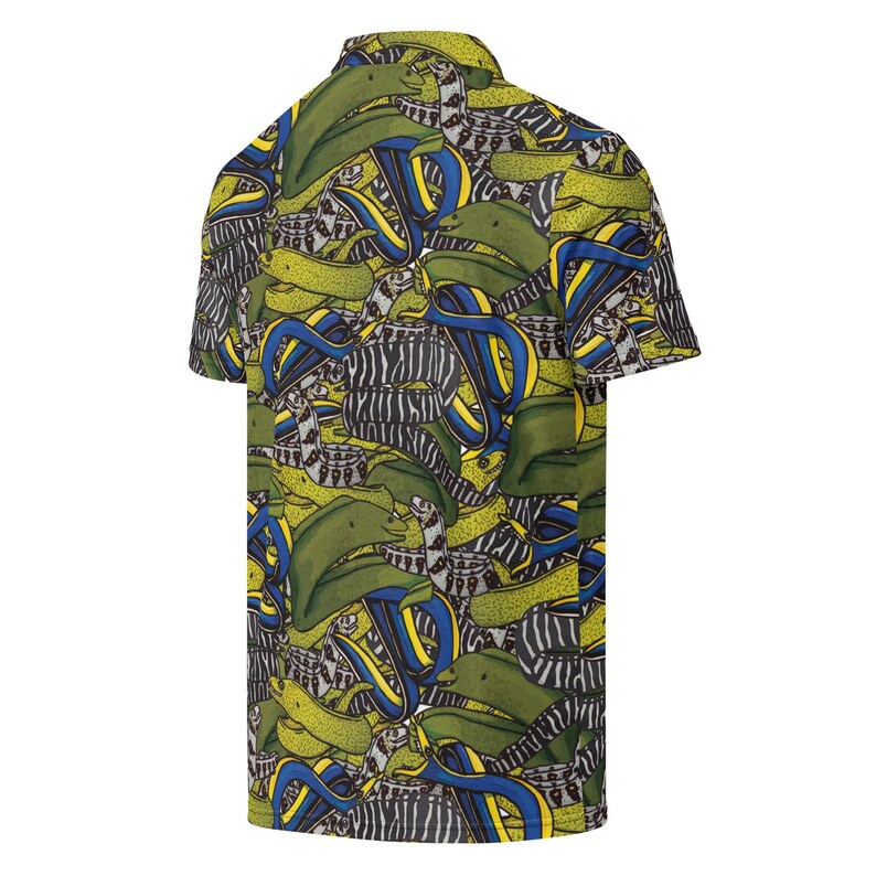 Slim Fit Eel Polo, Men’s slim fit polo, Moray eel, ribbon Eel, Aquarist Gift, Aquarium, Marine Biology