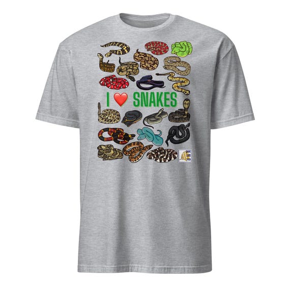 I Love Snakes Shirt, Short-sleeve Unisex T-shirt, Snake Lover Gift