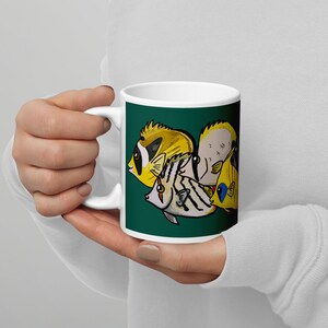 Butterflyfish Mug, Butterflyfish Coffee Cup, Aquarist Mug, Aquarium Mug, aquarist gift, aquarist mug, White glossy mug