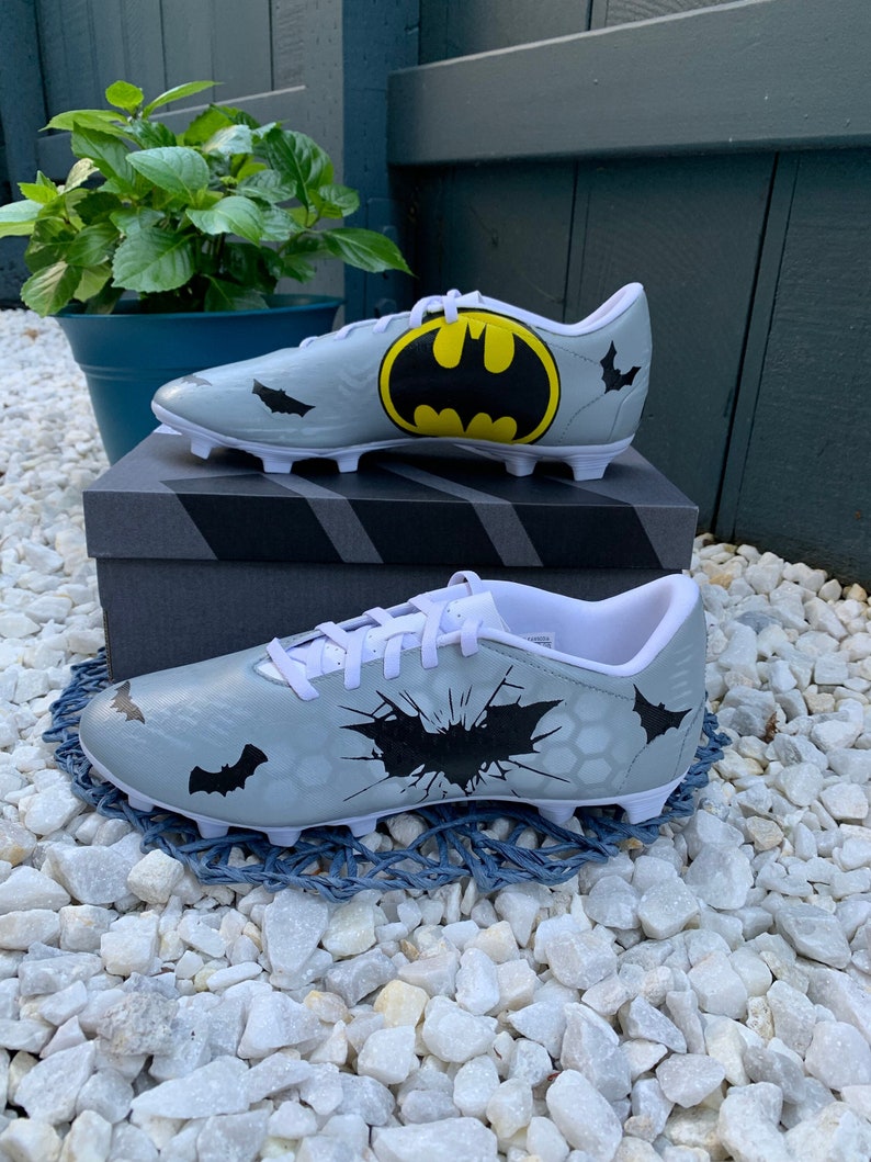 Custom Soccer Cleats Batman Theme Hand Painted Etsy
