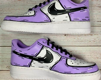 Aangepaste sneakers AF1 Lila cartoonthema