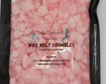 Highly Scented Wax Melt Crumbles to add some scent to your home or office. Scented in Strawberry Shortcake.