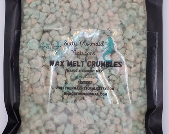 Highly Scented Wax Melt Crumbles to add some scent to your home or office. Scented in Mango Coconut Milk.