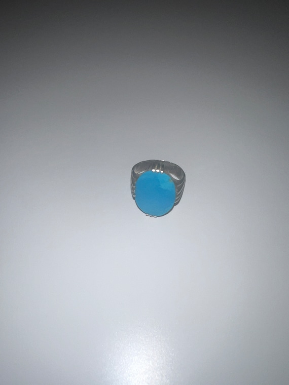 Afghan silver turquoise ring - image 1