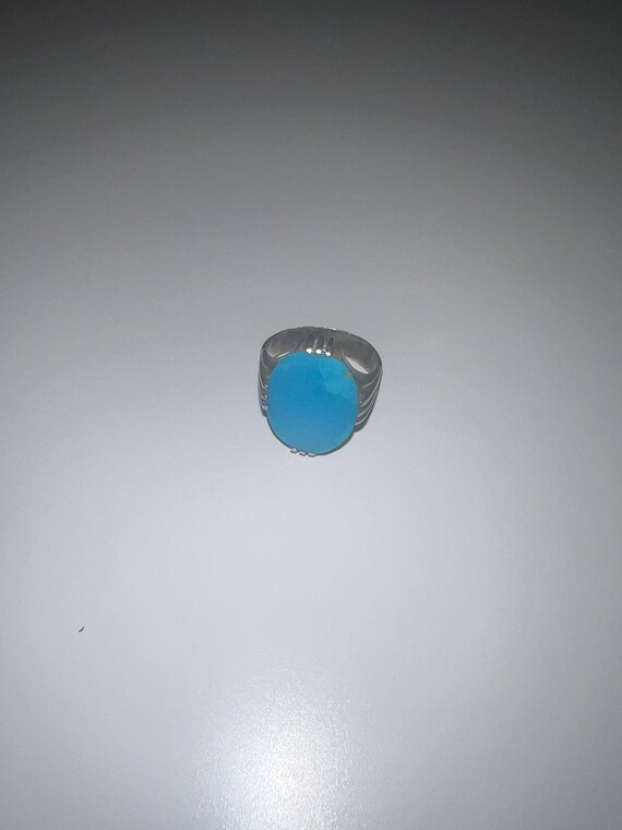 Afghan silver turquoise ring - image 2