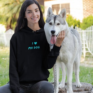 I love My Dog Crop Unisex Hoodie Sweatshirt | Dog Mom Sweatshirt | Gift for Dog Lovers | Dog Dad Hoodie | Dog Owner Heavy Blended Hoodie