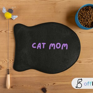 Cat Mom Food Placemat | Pet Feeding Mat | Gift for Pet Lovers | Cat Food Mat | Pet Bowl Mat | Cat Lover Gift | Cat Mom Gift