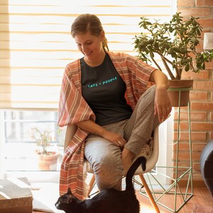Cat People Shirt for Women | Cat &gt; People Short Sleeves T-Shirt | Gift for Cat Mom | Cat Lover&#39;s Shirt | Cats Over People Shirt for Women