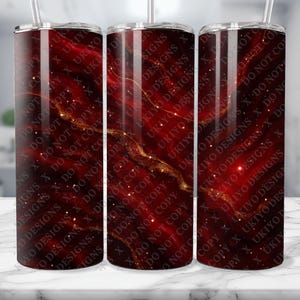 Ruby Red Marble Tumbler Wrap, Gold Vein Gemstone Red 20oz Skinny Sublimation, Deep Red Marble Texture Wrap, Ruby Stone Background