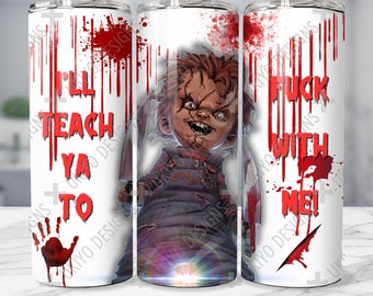Chucky Tumbler Wrap, Horror Movie Design (PNG ONLY)