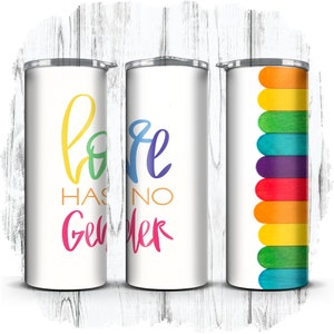 Liebe ist Liebe, Stolz Regenbogen LGBT Lesben Gay 20 Unzen Skinny Straight Sublimation Tumbler Wrap | Sofortiger digitaler Download | PNG NUR [7]