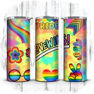 Liebe ist Liebe, Stolz Regenbogen LGBT Lesben Gay 20 Unzen Skinny Straight Sublimation Tumbler Wrap | Sofortiger digitaler Download | NUR PNG [5]