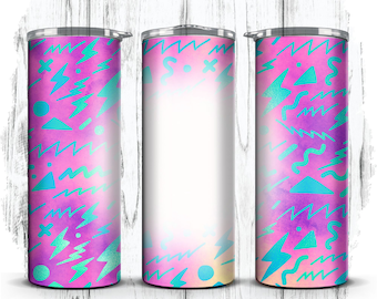 90er Retro Tumbler Wrap - nostalgische PNG (Digitaler Download)