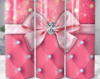 Adesivo per bicchiere con fiocco di cristallo rosa acceso (PNG)