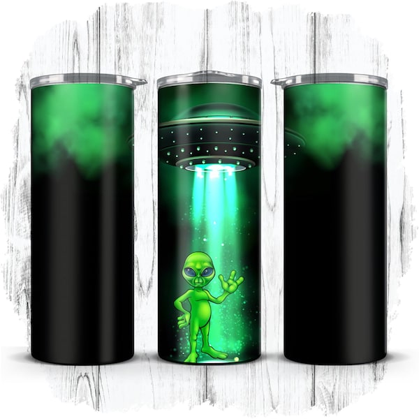 43 wraps: Alien Tumbler Sublimation Wrap PNG, 20oz Skinny Tumbler Sublimation Design, PNG/Digital Download, Ukiyo Designs [1]