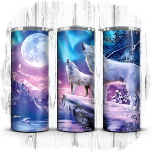 Wolf, Animal, Gift for her, Gift for him 20oz Skinny Straight Sublimation Tumbler Wrap | Instant Digital Download | Digital Designs |PNG [1]