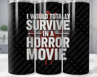 Horror Movie Tumbler Wrap | Spooky Season 20oz Skinny Tumbler (PNG)