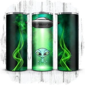 Alien, buitenaards, ruimte, wezen 20oz skinny rechte sublimatie beker wrap | Directe digitale download | ALLEEN PNG [3]