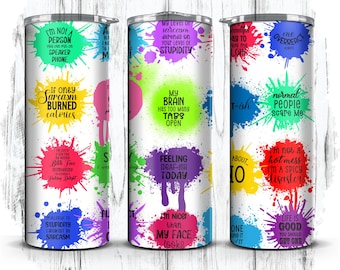 Sarcastic Quotes 20oz Tumbler Wrap, Funny Witty Design (PNG Digital Download)
