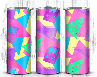90-tals retro tumblerwrap, vintage speldesign (digital nedladdning i PNG)