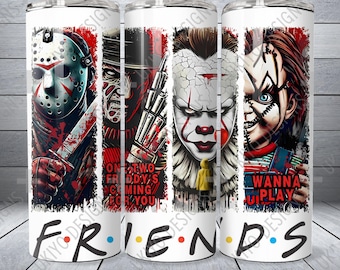 Horror Movie Inspired, Horror Lover, Scary, Spooky, Slasher, Creepy  20oz Skinny Straight Tumbler Wrap| Instant Download| PNG ONLY [13]