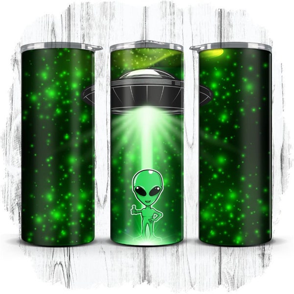 5 wraps: Alien, Spaceship  Tumbler Sublimation Wrap PNG, 20oz Skinny Tumbler Sublimation Design, PNG/Digital Download, Ukiyo Designs [5]