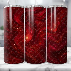 Ruby Glitter Marble Tumbler Wrap, Red Gemstone Texture (PNG)