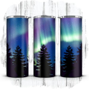 Nordlichter, Aurora Borealis, Aurora Australis Celestial Sternennacht Arctic Glow 20 Unzen gerade Becherverpackung | Sofortiger Download | NUR PNG