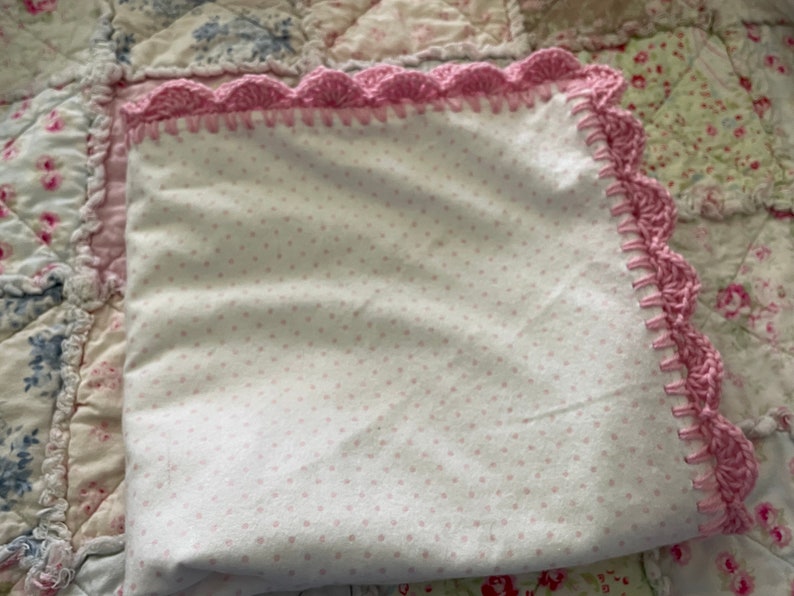 Flannel Baby Receiving Blanket, Pink and Blue, Stars, Dots, Checks