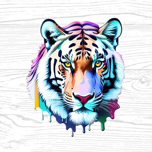 Tiger Digital Download High Quality PNG JPG SVG, Tiger Art, Tiger Printable Portrait Clipart Sublimation Design, Download For Commercial Use