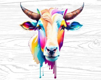 Goat PNG JPG High Quality Digital Download Goat Lovers Watercolor Portrait Clipart Sublimation Design Download Commercial Use