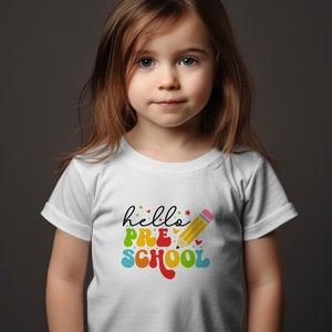 Hello Pre-school T-Shirt, Hello PreSchool Shirt, Back To School Shirt, First Day Of School Shirt For Kids, Girls First Day Of Pre School