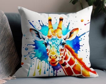 Giraffe Pillow Cover, Home Decoration Throw Pillowcase, Giraffe Themed Pillow Case, Giraffe Pillow, Color Match Custom Color, COVER ONLY