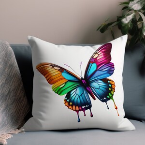 Butterfly Pillow Case, Butterfly Pillowcase, Butterfly Throw Pillow Case Gift, Butterfly Decorative Pillow, Custom Color Match, COVER ONLY